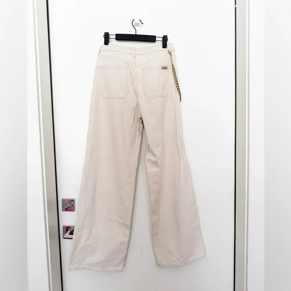 Michael Kors Relaxed Wide-Leg Jeans in Natural Wash Size 2